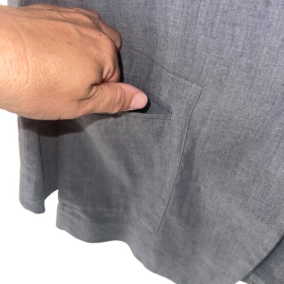 Dknyc Womens Blazer Jacket Size Large Gray Button Down Pockets Long Sleeve - Picture 5 of 9